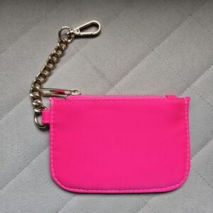 Nylon Key Card Case Pouch Hot Pink